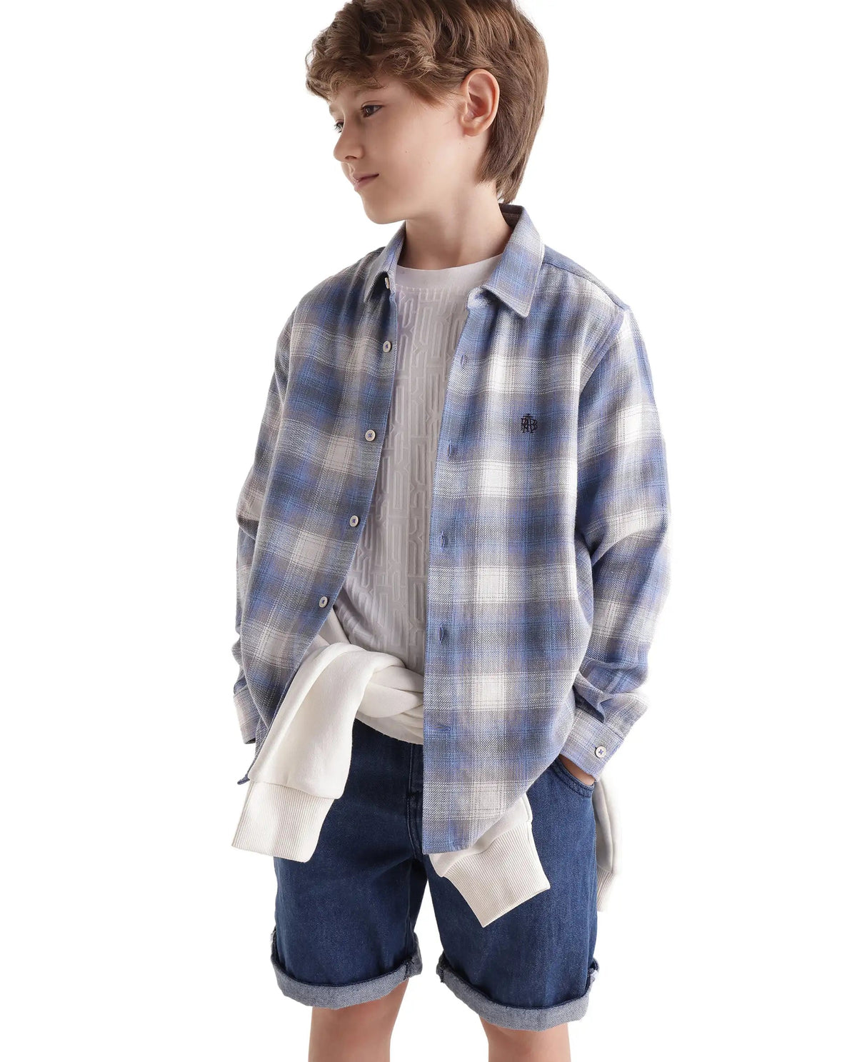 Boys Purple Regular-Fit Full-Sleeve Checked Cotton Casual Shirt