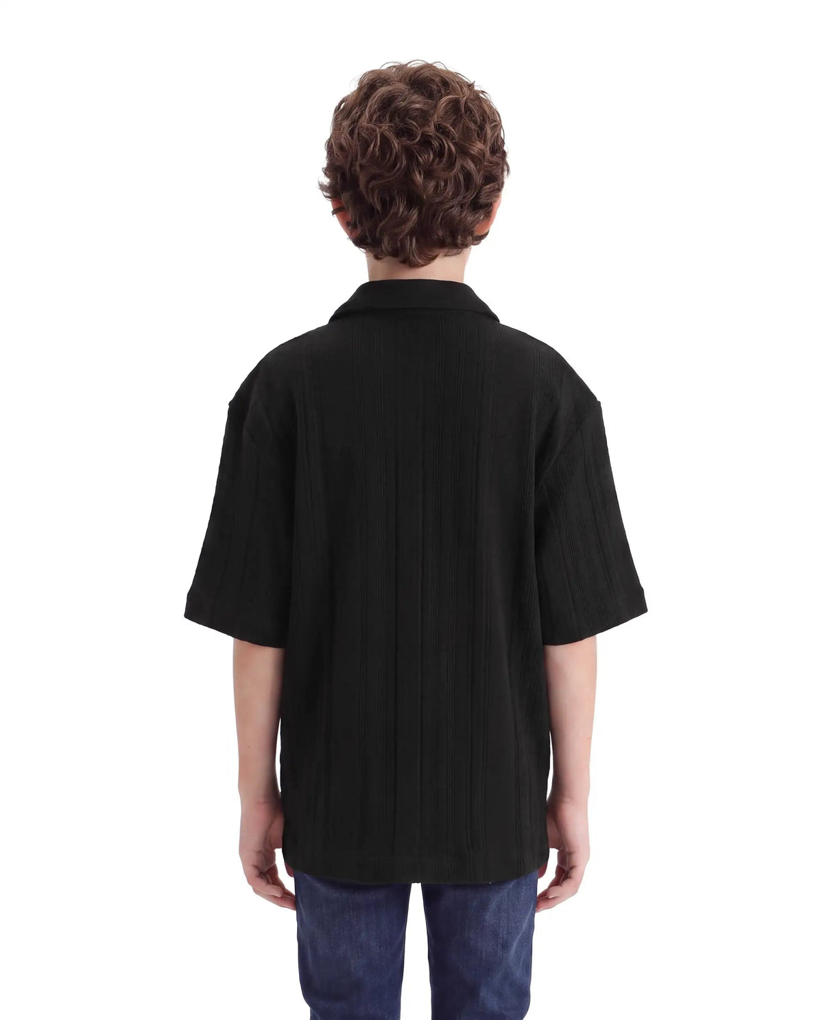 Rare Ones Boys Lyra Regular Fit Cotton Shirt - Black