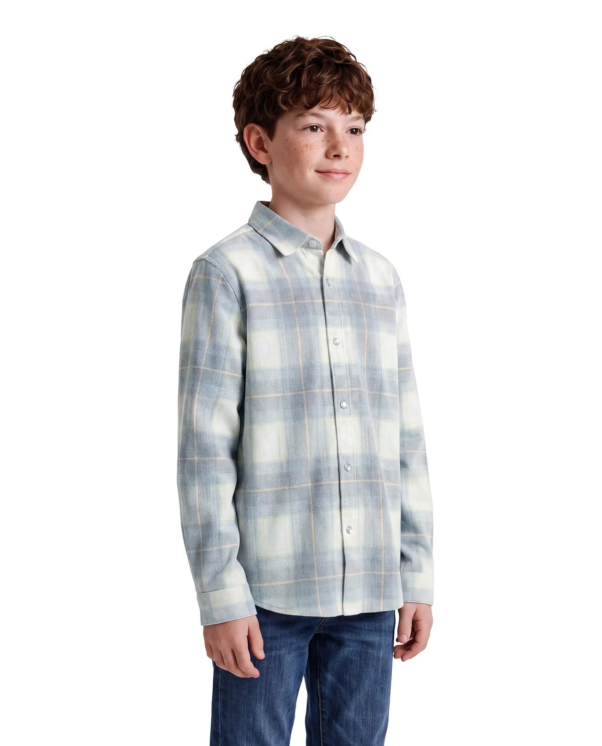 Boys Light Blue Regular-Fit Half-Sleeve Checked Cotton Casual Shirt