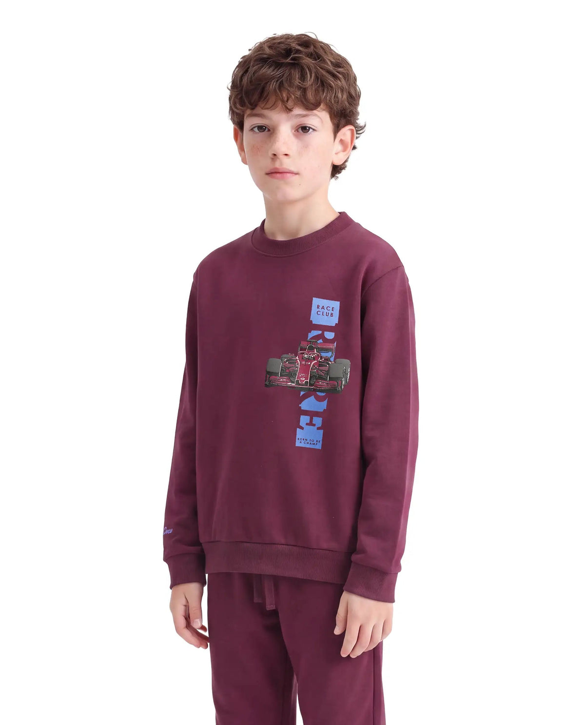 Rare Ones Boys Sohi Cotton Blend Sweatshirt - Maroon