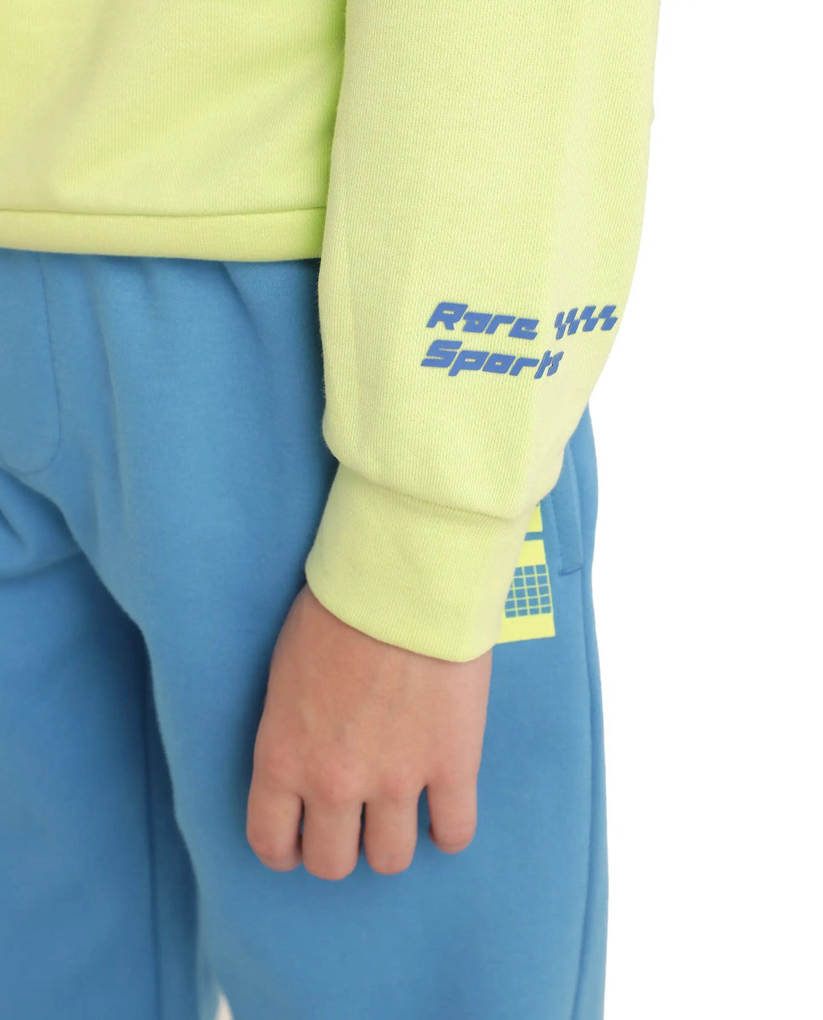 Boys Pastel Green Oversized Full-Sleeve HD Print Cotton Blend Sweatshirt