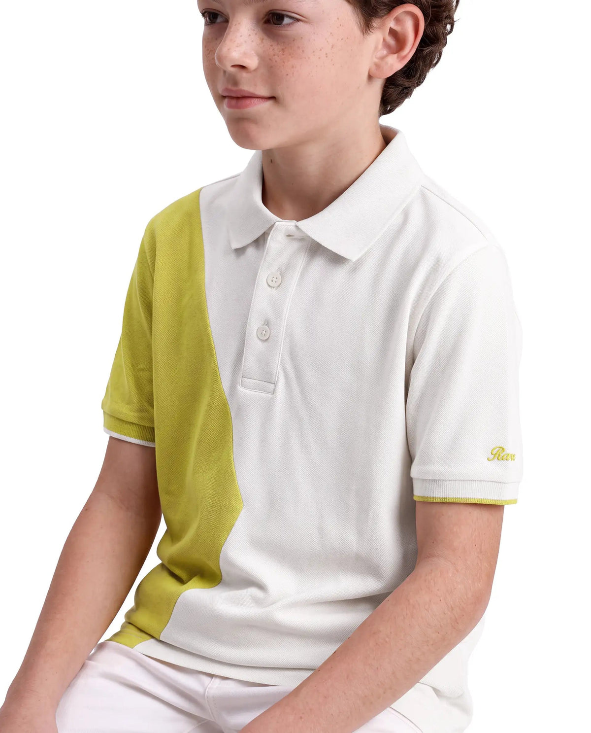 Rare Ones Boys Abel Regular Fit Cotton Blend Polo - White