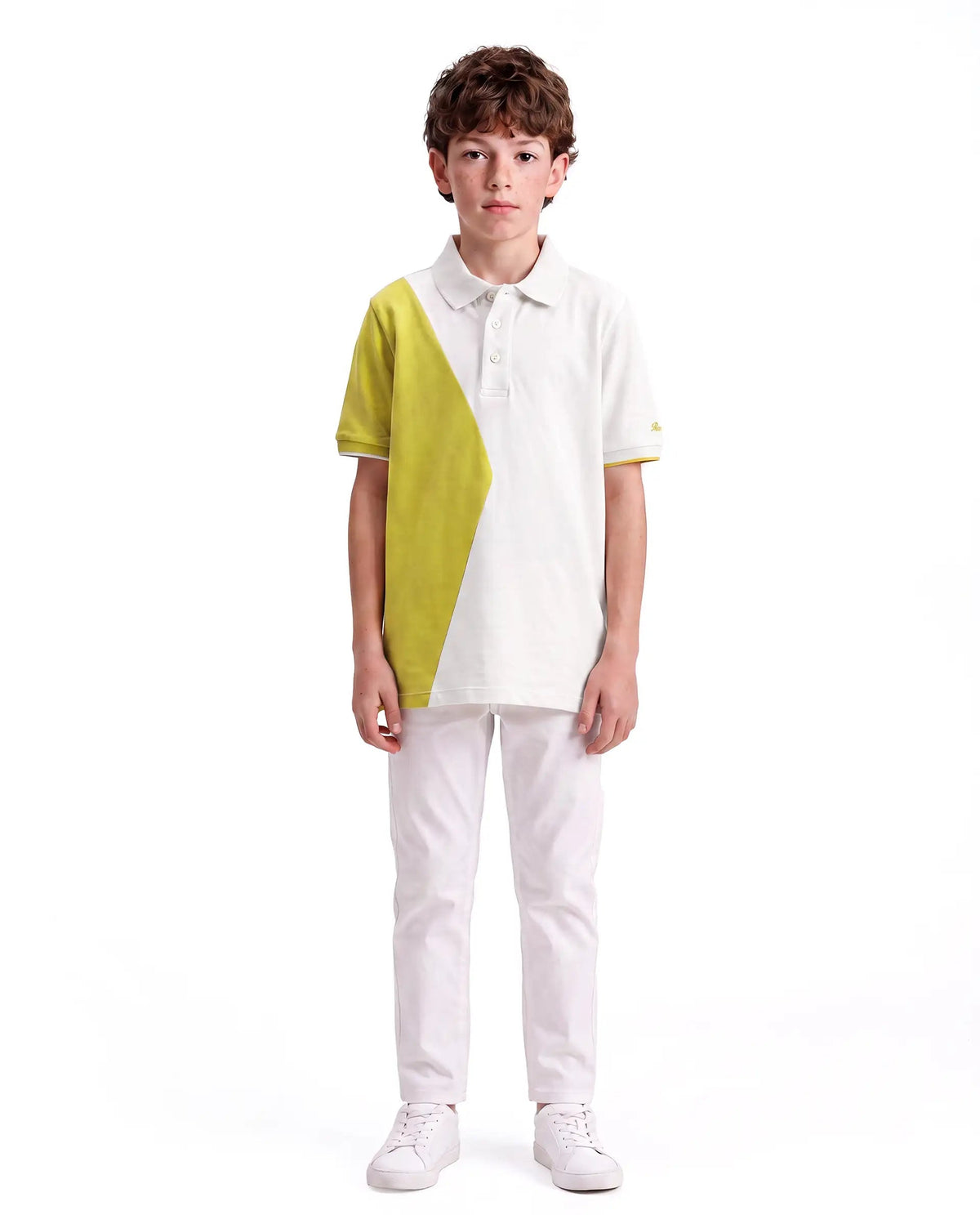 Rare Ones Boys Abel Regular Fit Cotton Blend Polo - White