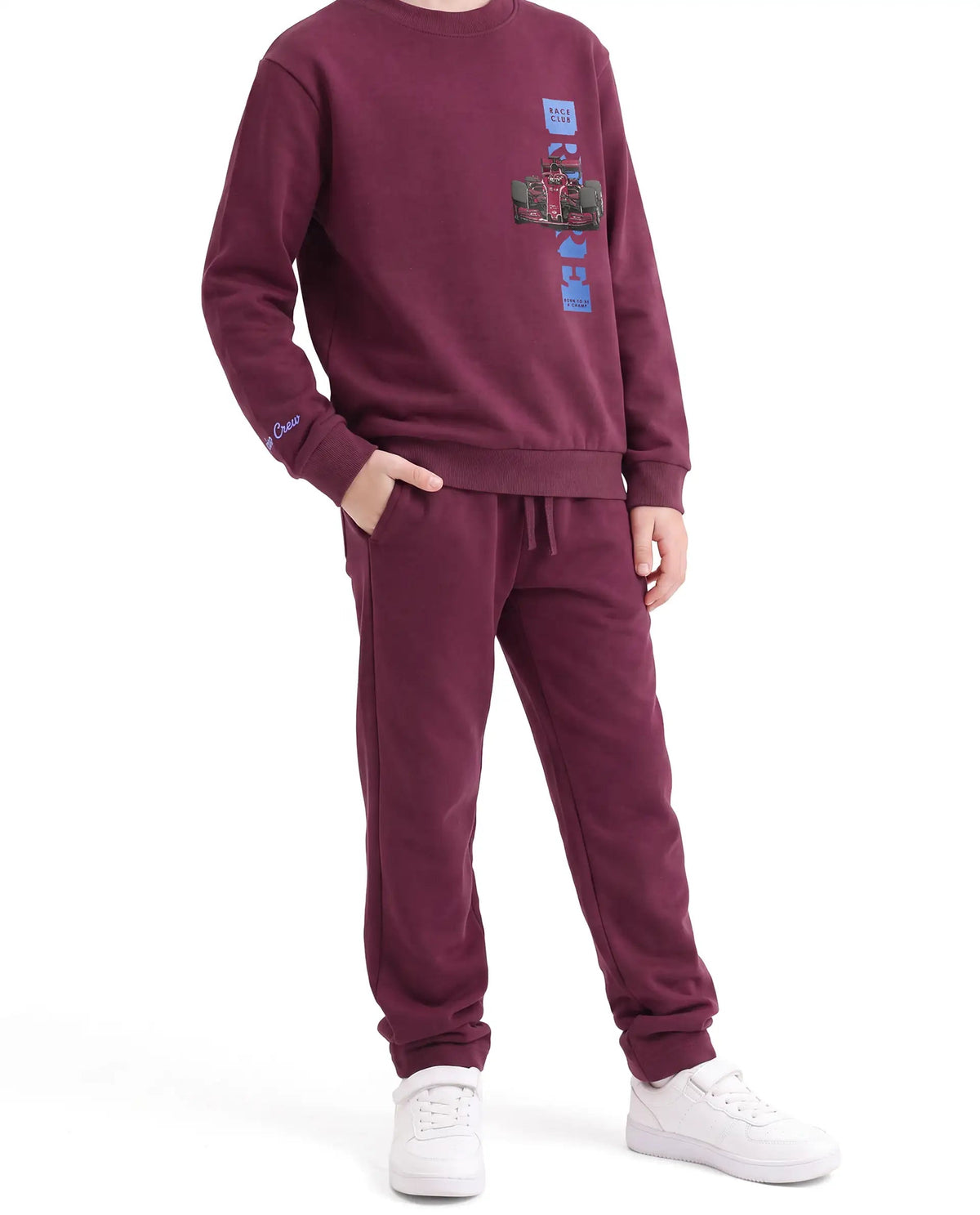 Rare Ones Boys Sohi Cotton Blend Track Pants - Maroon