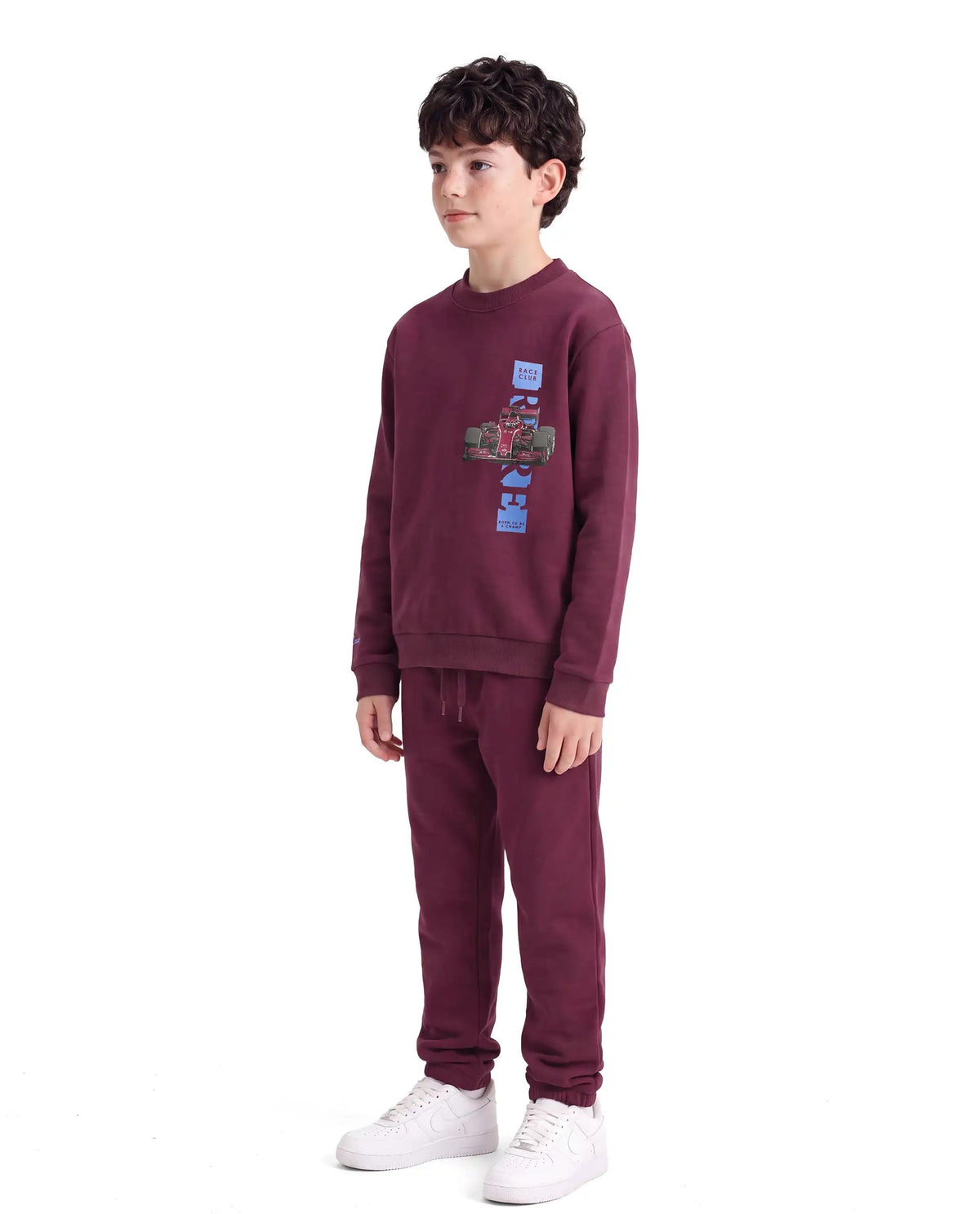 Rare Ones Boys Sohi Cotton Blend Track Pants - Maroon
