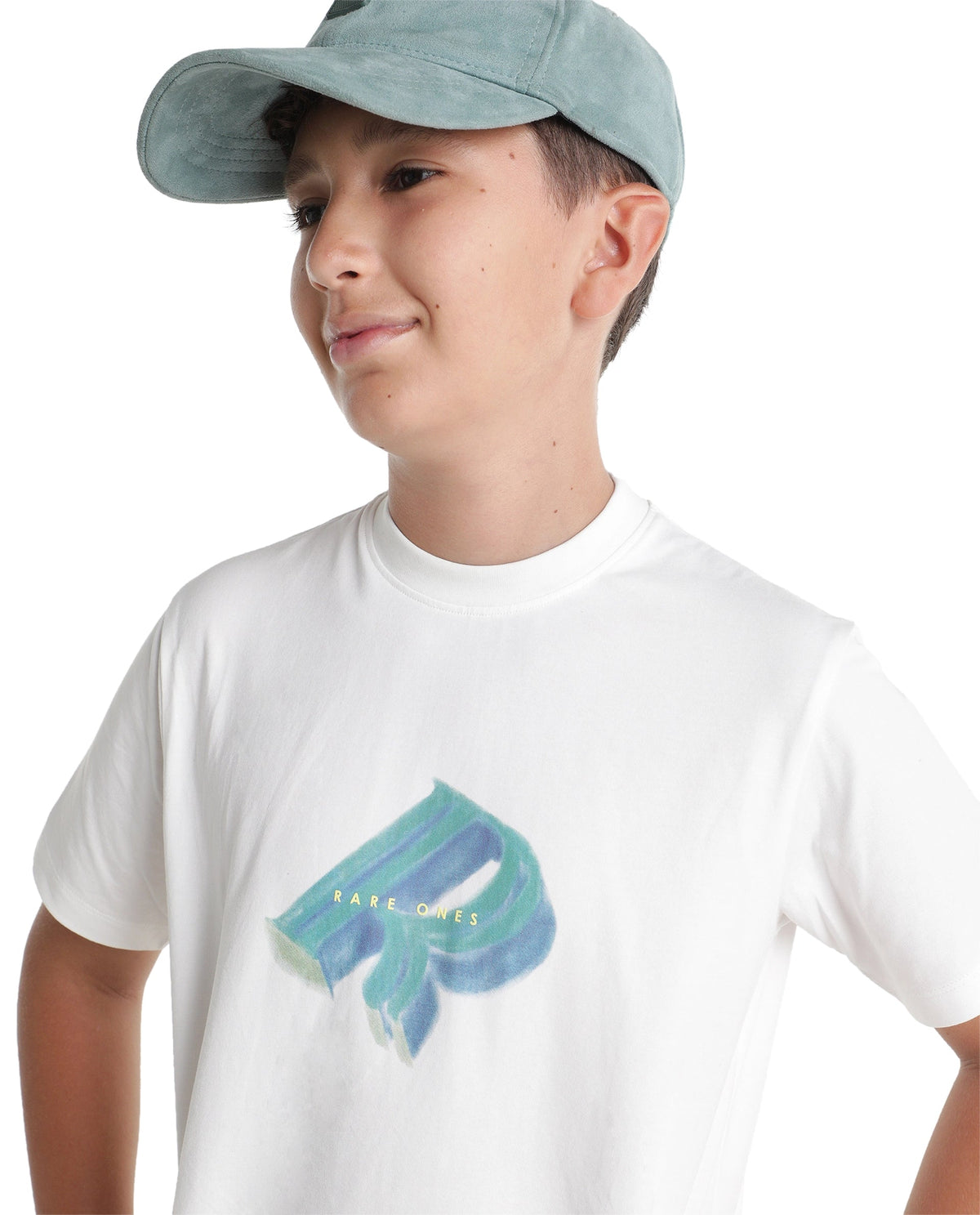 Rare Ones Boys Kimk Cotton Blend T-Shirt - Off White