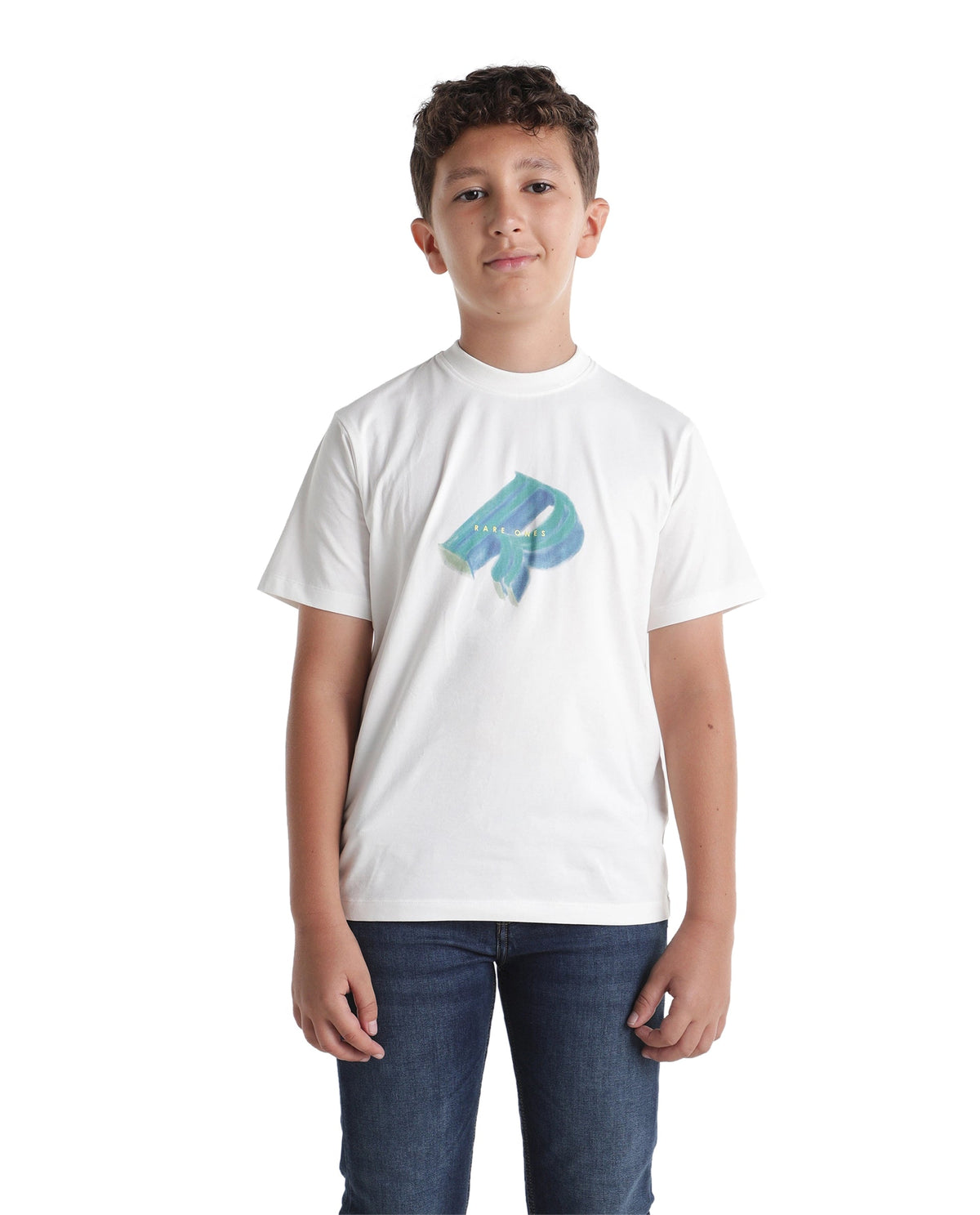 Rare Ones Boys Kimk Cotton Blend T-Shirt - Off White