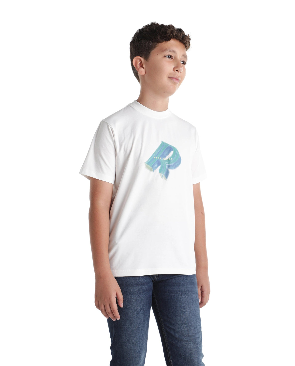 Rare Ones Boys Kimk Cotton Blend T-Shirt - Off White