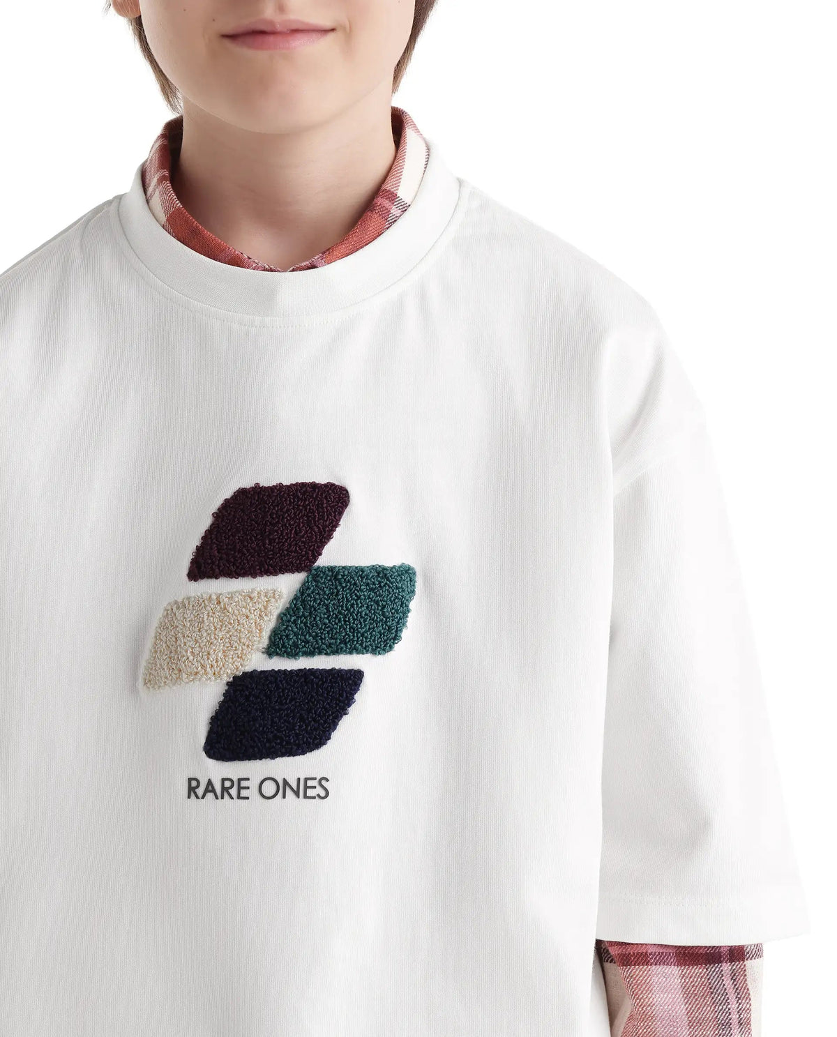 Rare Ones Boys Ted Oversized Fit Cotton T-Shirt - Off White