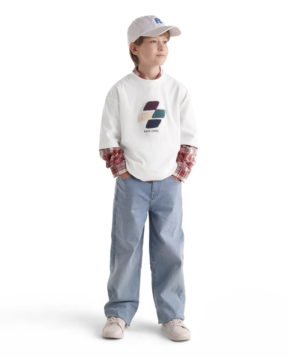 Rare Ones Boys Ted Oversized Fit Cotton T-Shirt - Off White