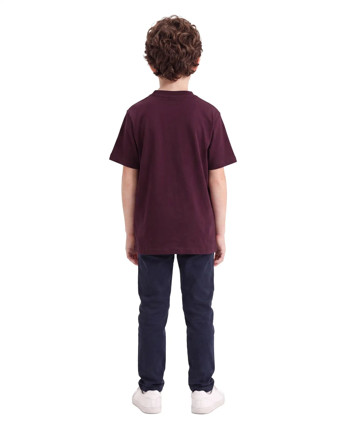 Rare Ones Boys Rovis Cotton Blend T-Shirt - Dark Maroon