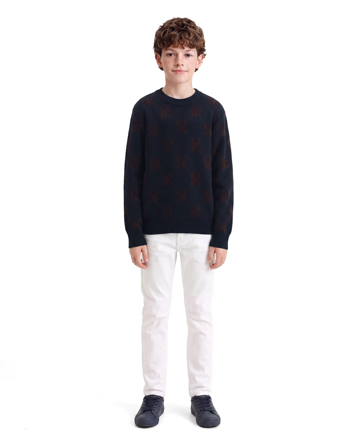Rare Ones Boys Poston Regular Fit Acrylic Sweater - Navy