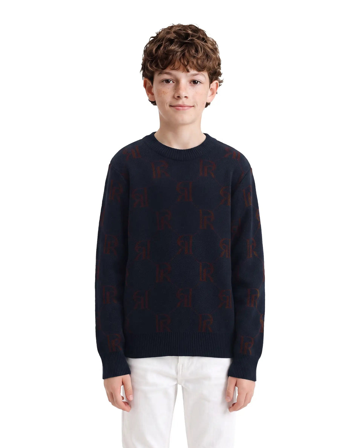 Rare Ones Boys Poston Regular Fit Acrylic Sweater - Navy