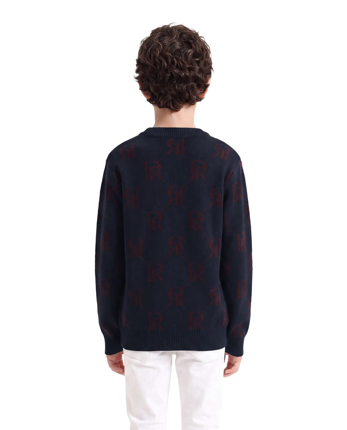 Rare Ones Boys Poston Regular Fit Acrylic Sweater - Navy