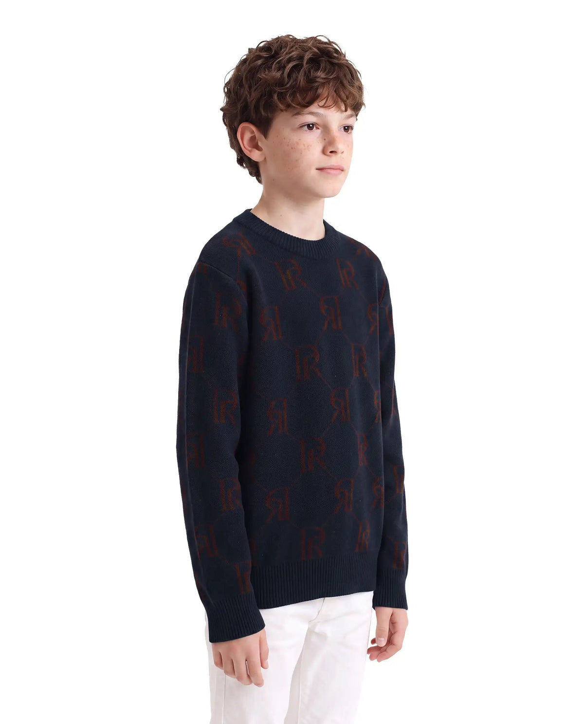 Rare Ones Boys Poston Regular Fit Acrylic Sweater - Navy