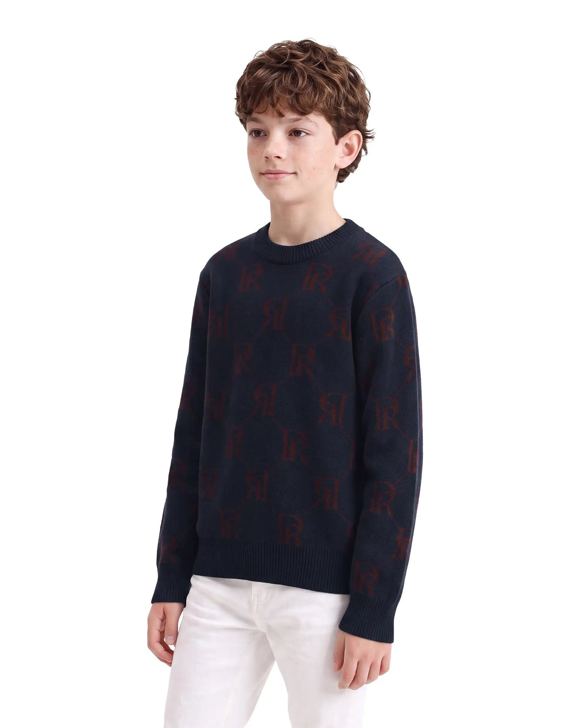 Rare Ones Boys Poston Regular Fit Acrylic Sweater - Navy