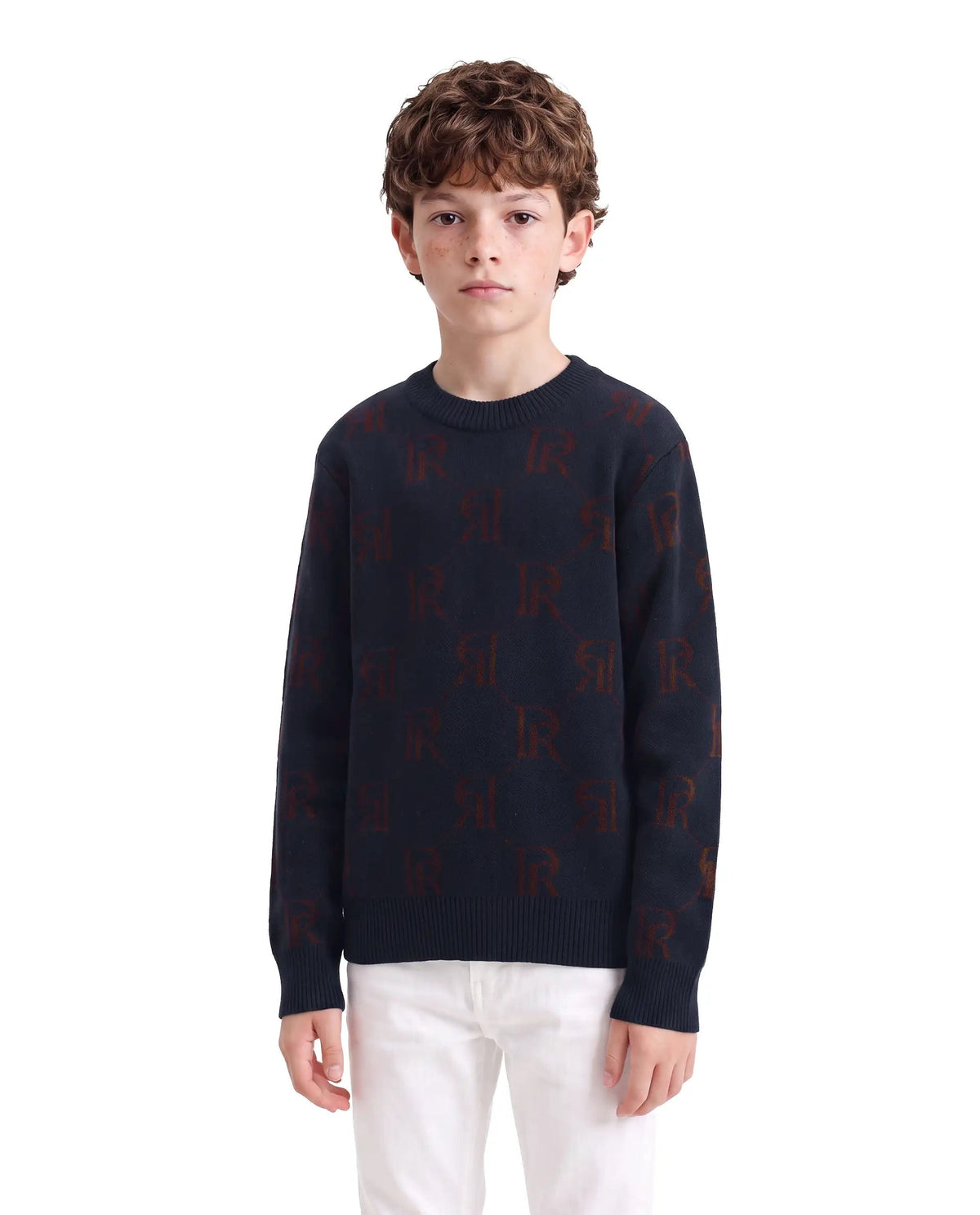 Rare Ones Boys Poston Regular Fit Acrylic Sweater - Navy