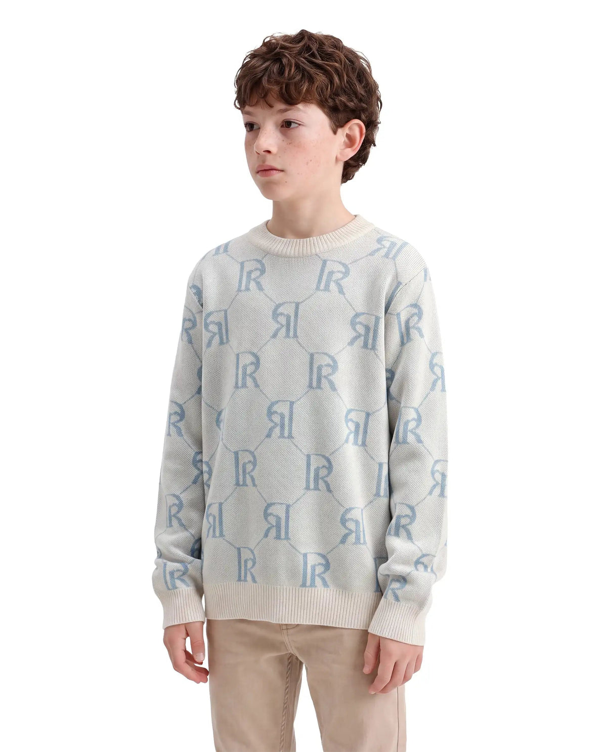 Rare Ones Boys Poston Acrylic Sweater - Off White