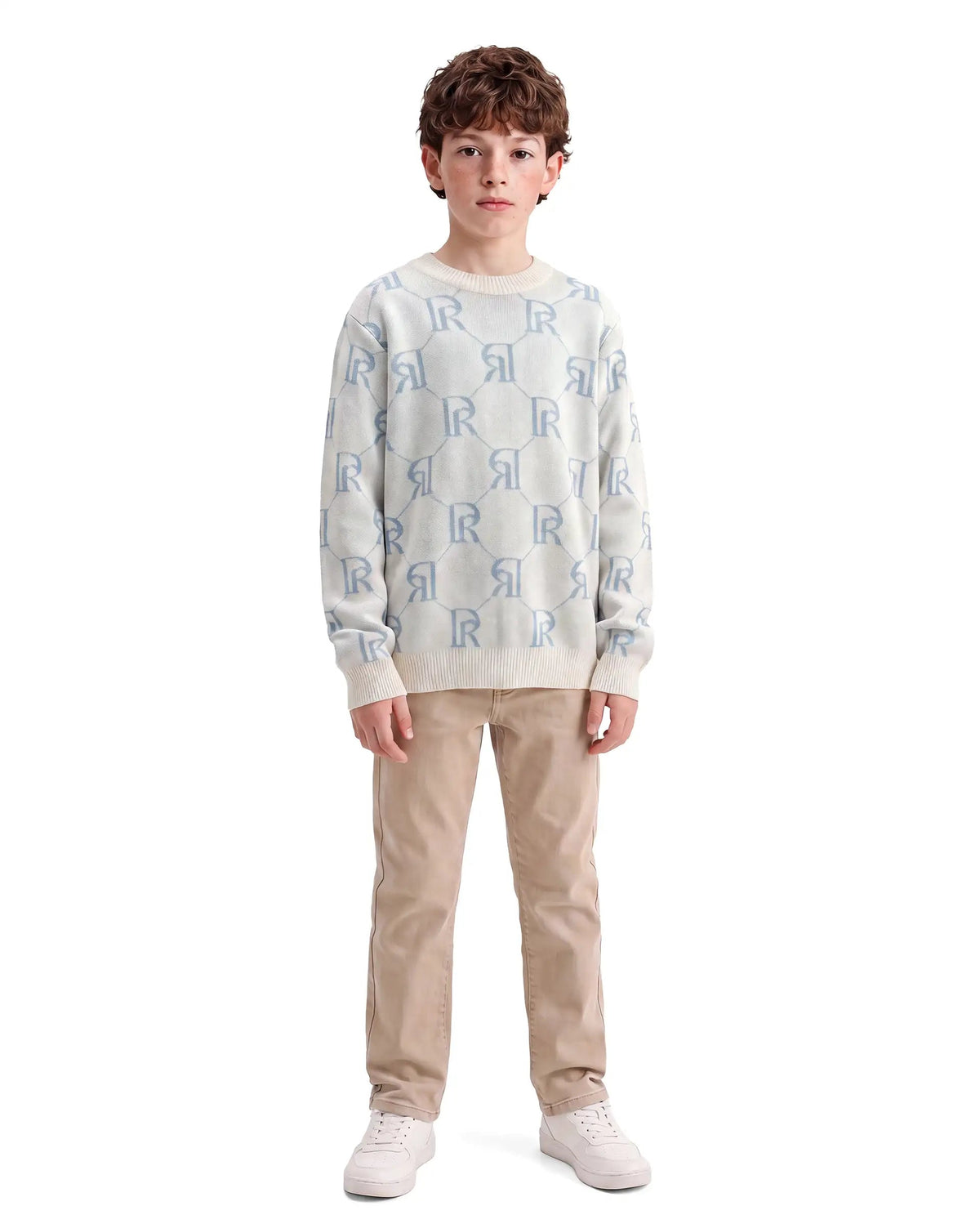 Rare Ones Boys Poston Acrylic Sweater - Off White