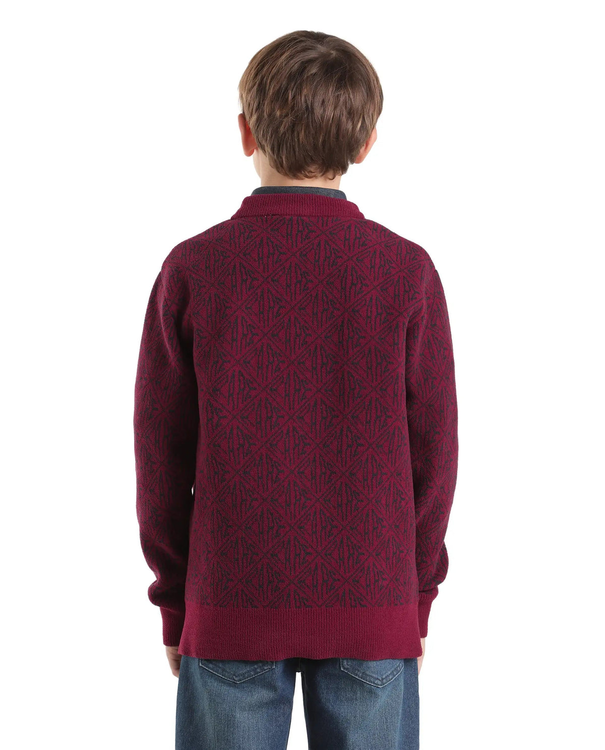 Rare Ones Boys Diego Regular Fit Polyester Sweater - Maroon