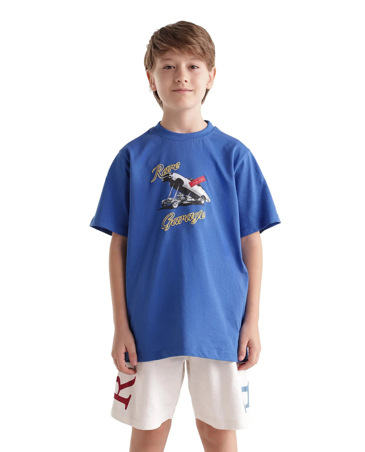 Rare Ones Boys Bowen Regular Fit Cotton T-Shirt - Blue