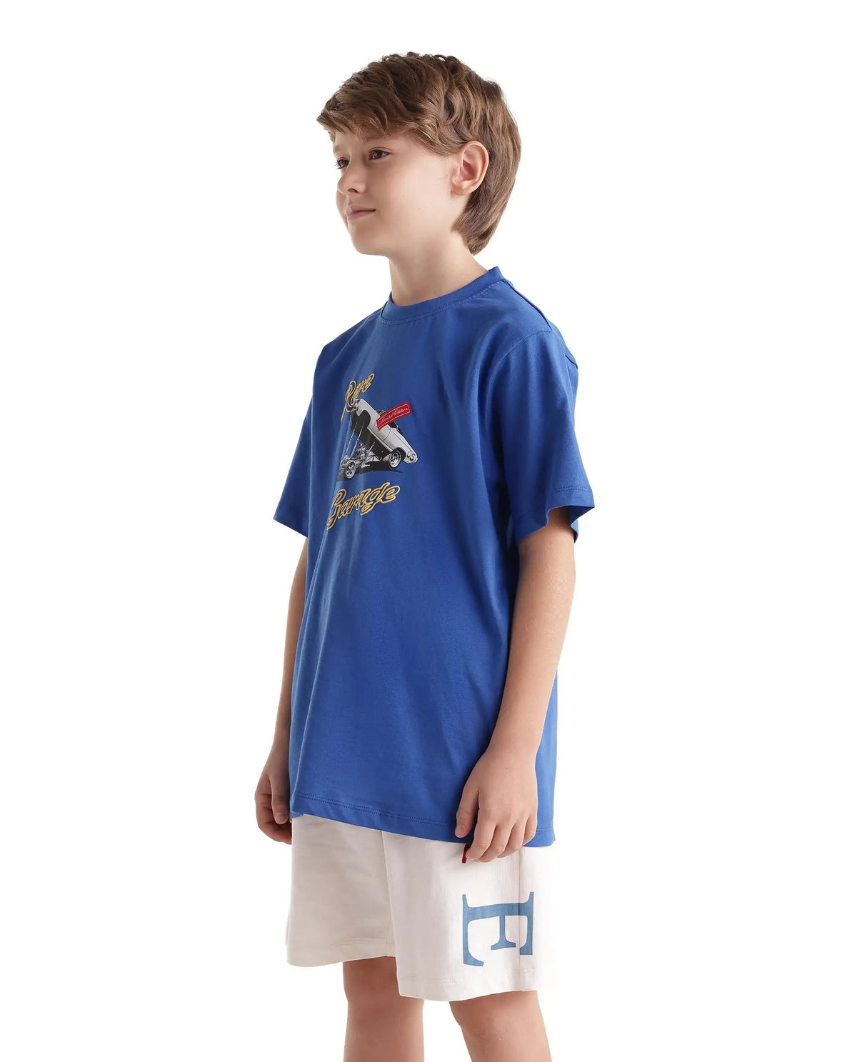 Rare Ones Boys Bowen Regular Fit Cotton T-Shirt - Blue