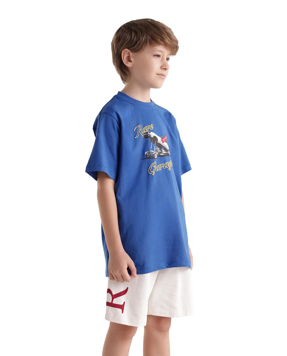 Rare Ones Boys Bowen Regular Fit Cotton T-Shirt - Blue
