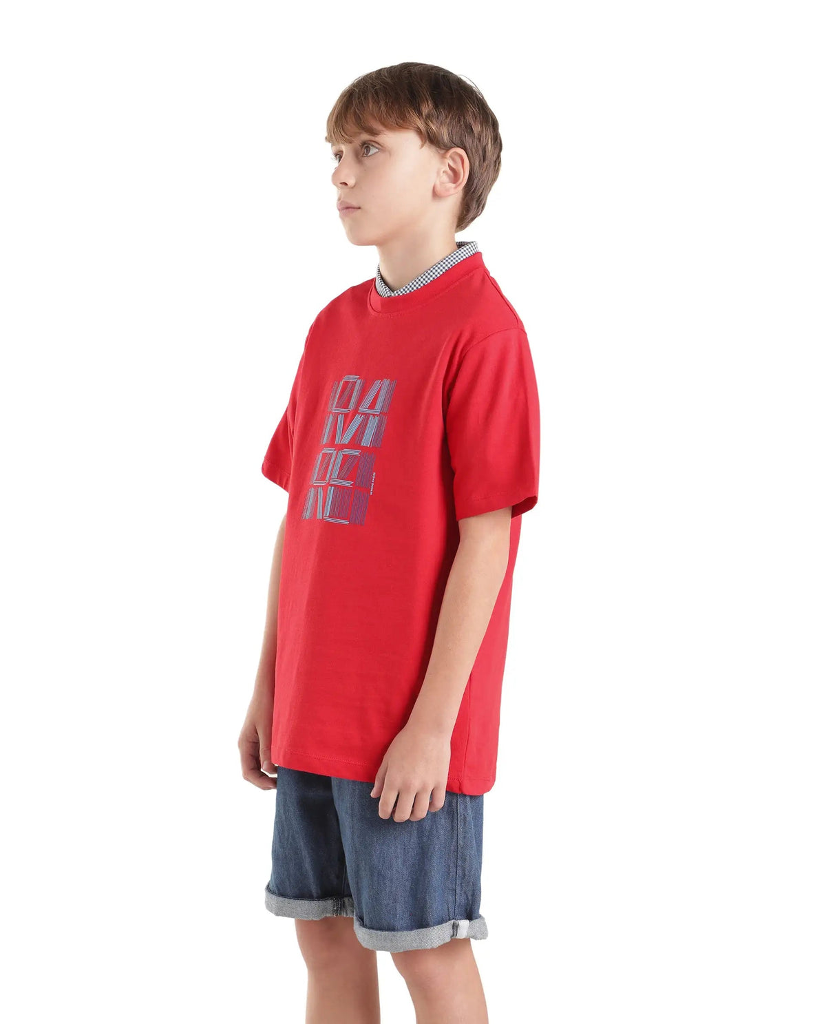 Rare Ones Boys Clyde Regular Fit Cotton T-Shirt - Red