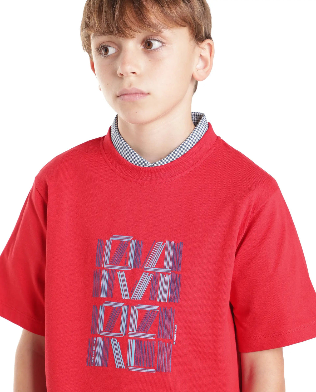 Rare Ones Boys Clyde Regular Fit Cotton T-Shirt - Red