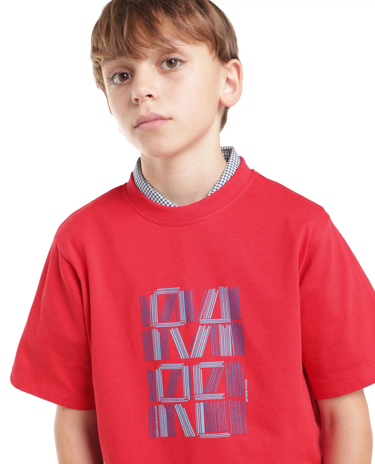 Rare Ones Boys Clyde Regular Fit Cotton T-Shirt - Red