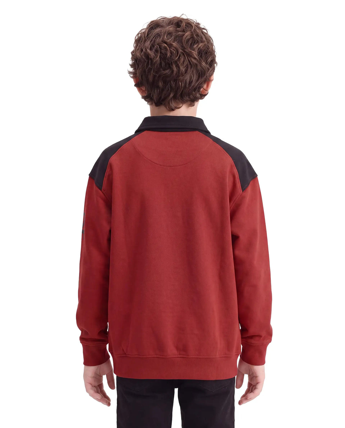 Rare Ones Boys Lars Oversized Fit Cotton Blend Polo - Rust