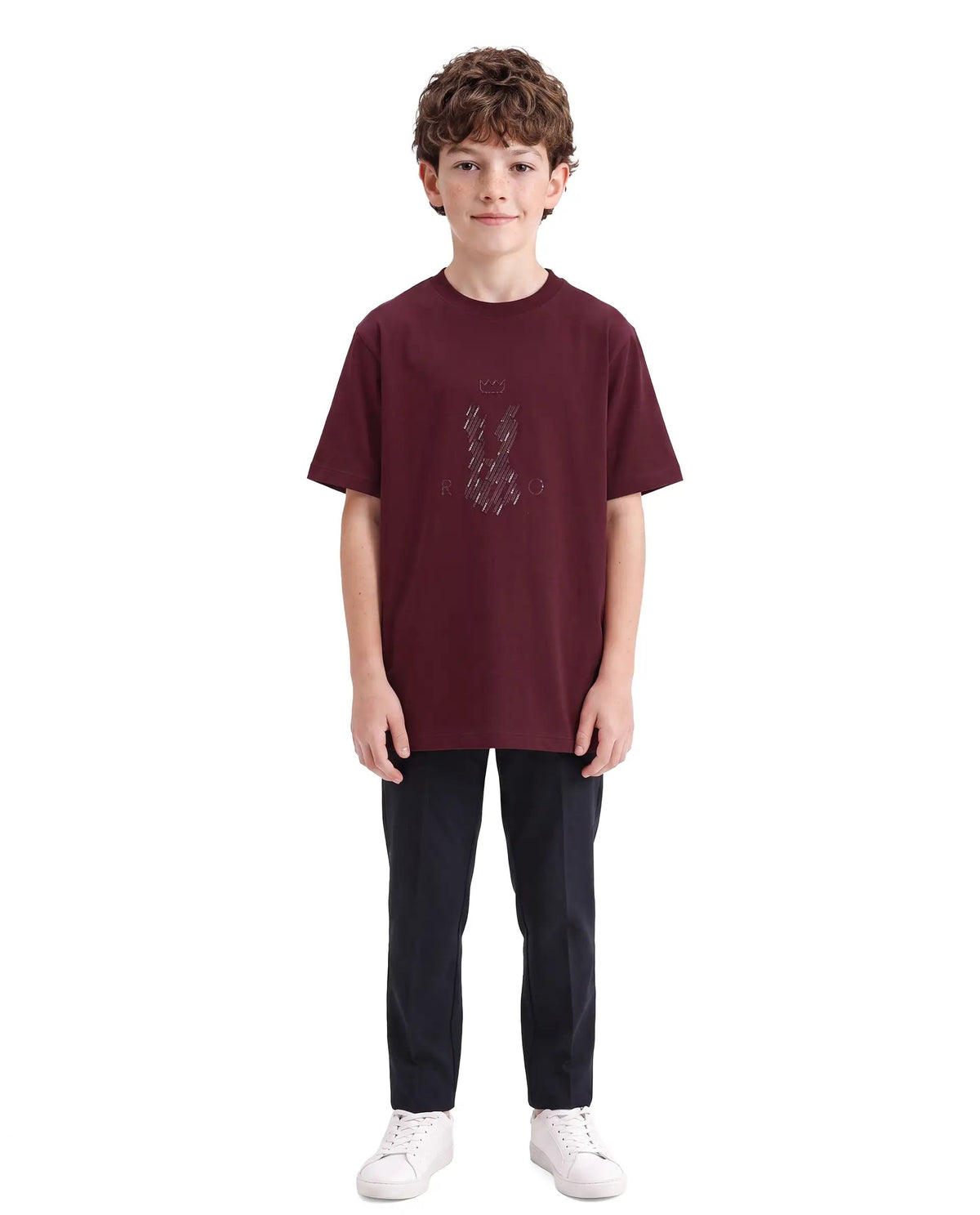 Rare Ones Boys Lupin Cotton Blend T-Shirt - Maroon