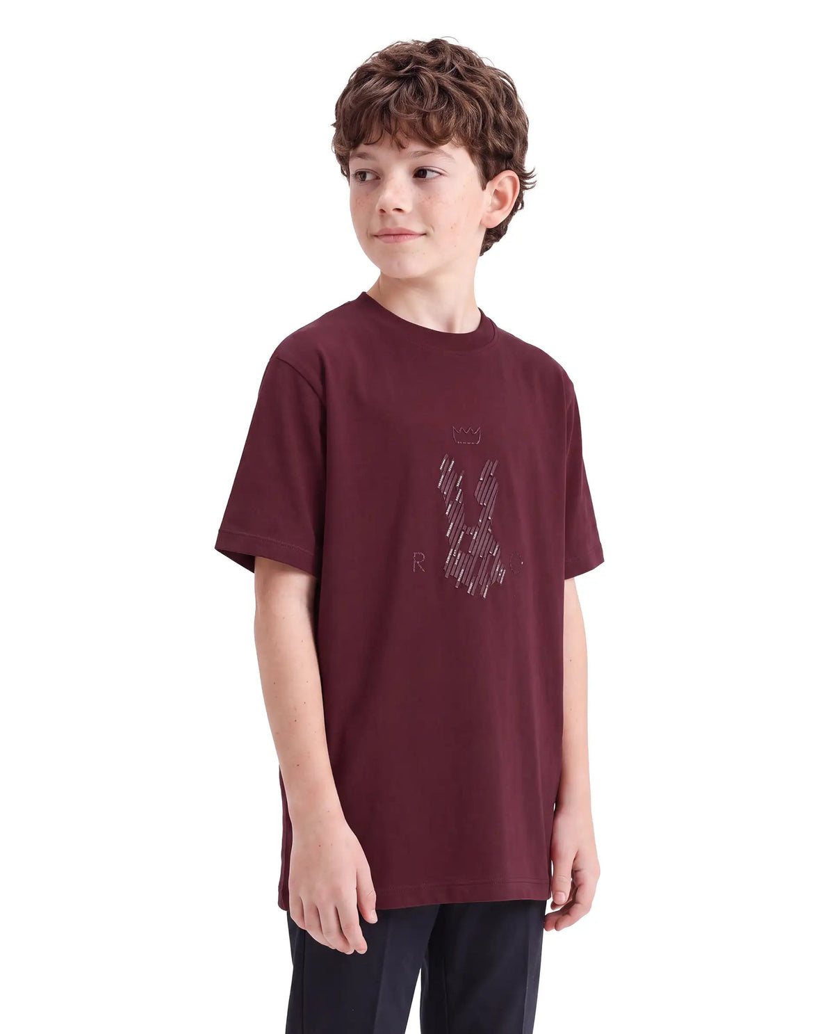 Rare Ones Boys Lupin Cotton Blend T-Shirt - Maroon