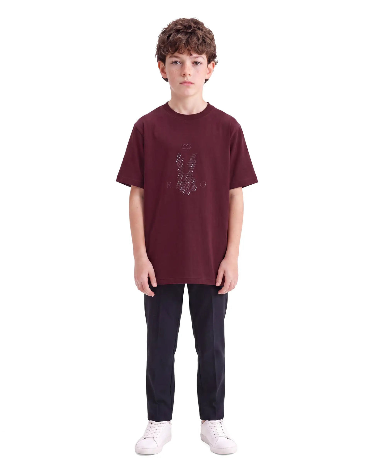 Rare Ones Boys Lupin Cotton Blend T-Shirt - Maroon