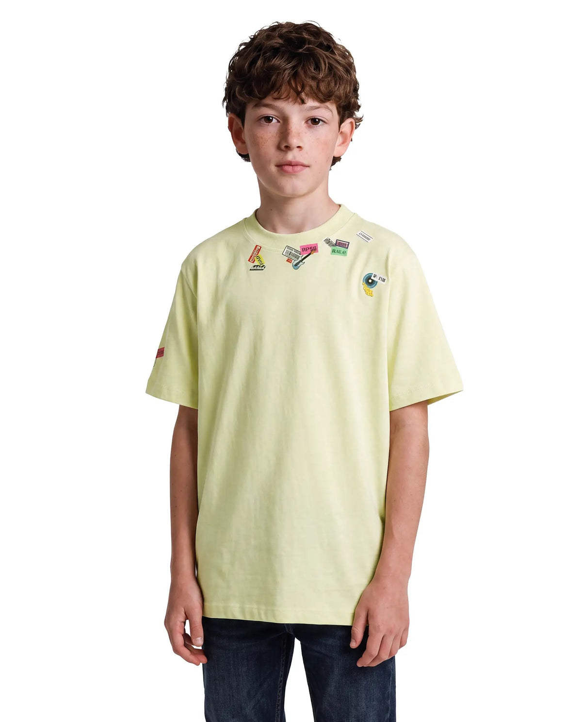 Rare Ones Boys Stilo Cotton T-Shirt - Fluorescent Yellow