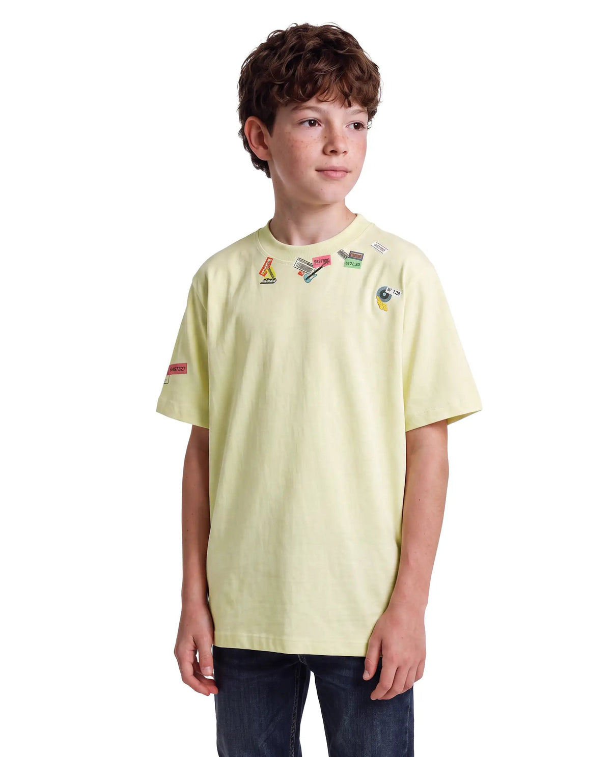 Rare Ones Boys Stilo Cotton T-Shirt - Fluorescent Yellow