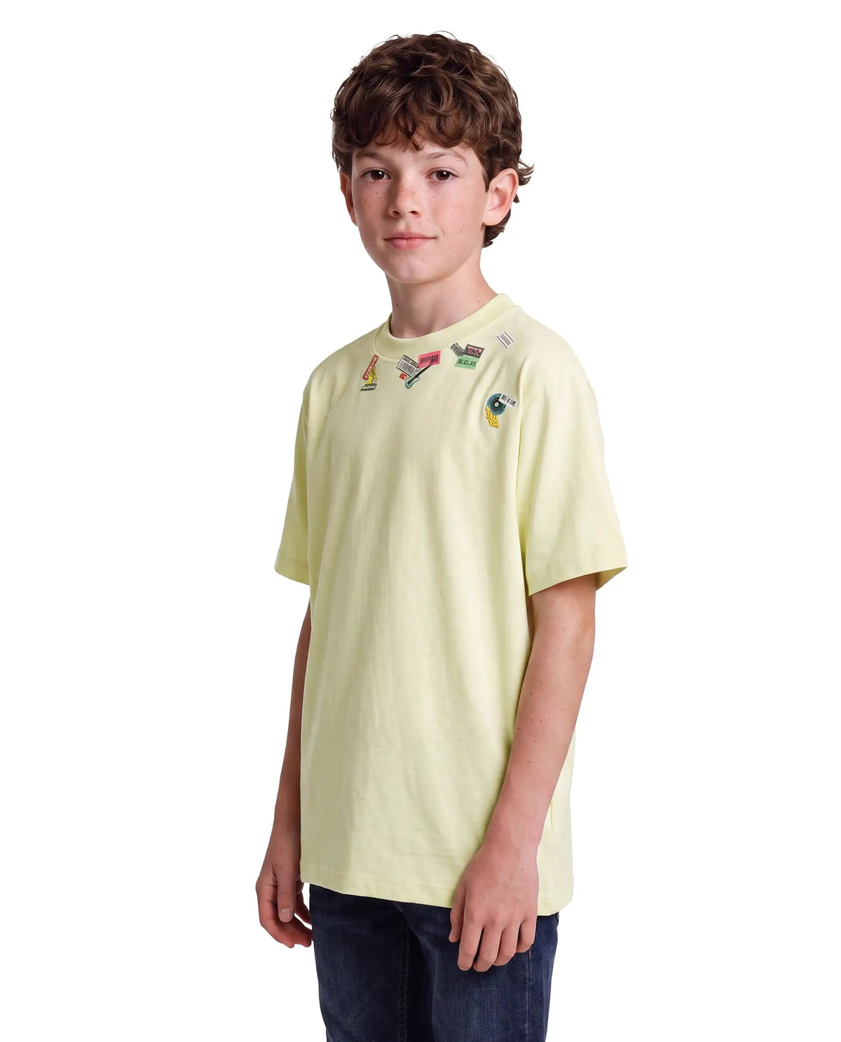 Rare Ones Boys Stilo Cotton T-Shirt - Fluorescent Yellow