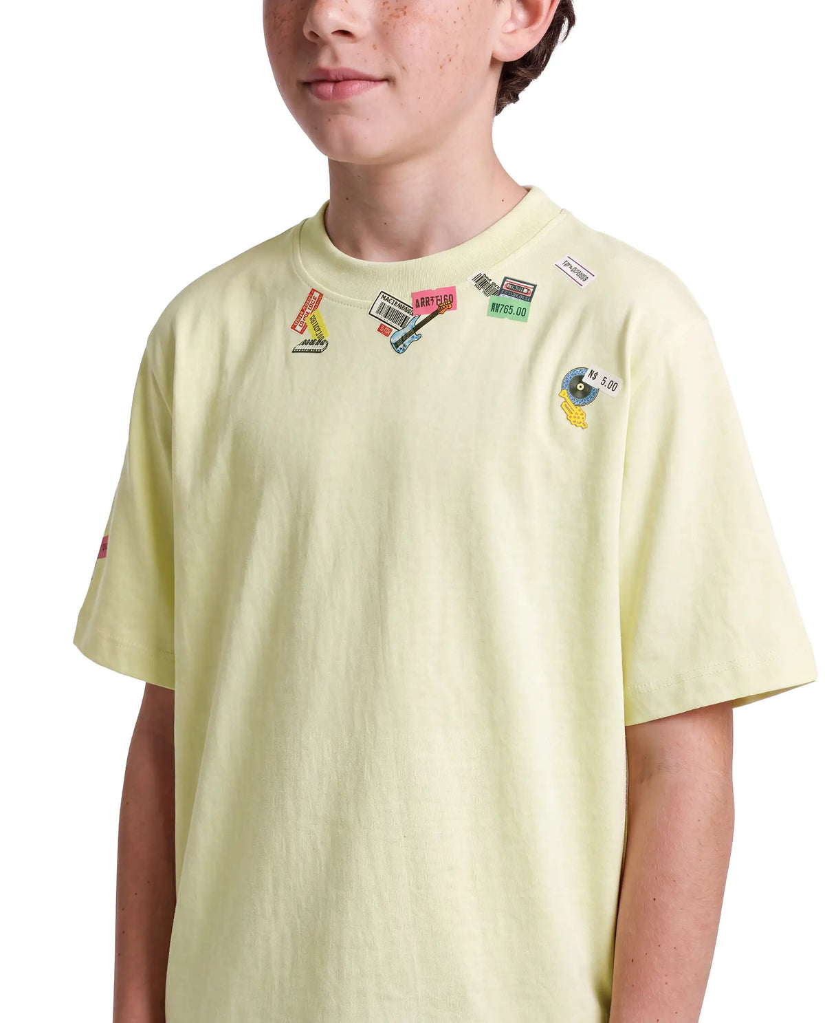 Rare Ones Boys Stilo Cotton T-Shirt - Fluorescent Yellow