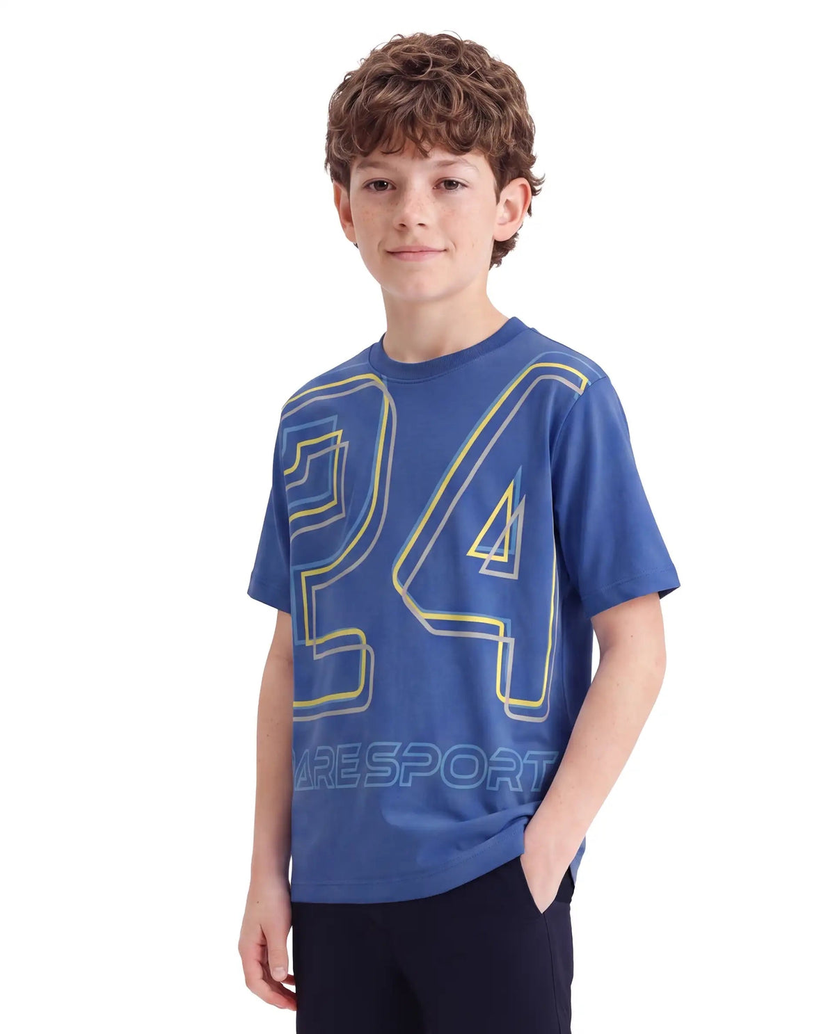 Rare Ones Boys Svant Regular Fit Cotton T-Shirt - Blue