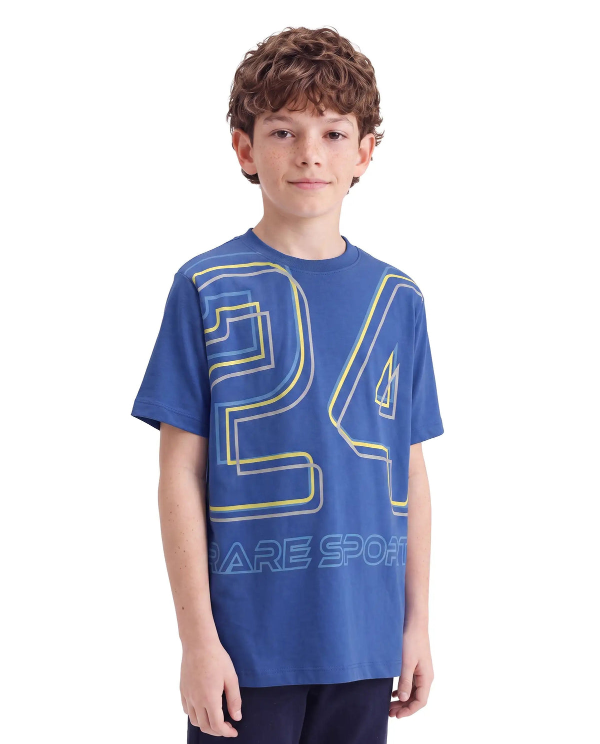 Rare Ones Boys Svant Regular Fit Cotton T-Shirt - Blue