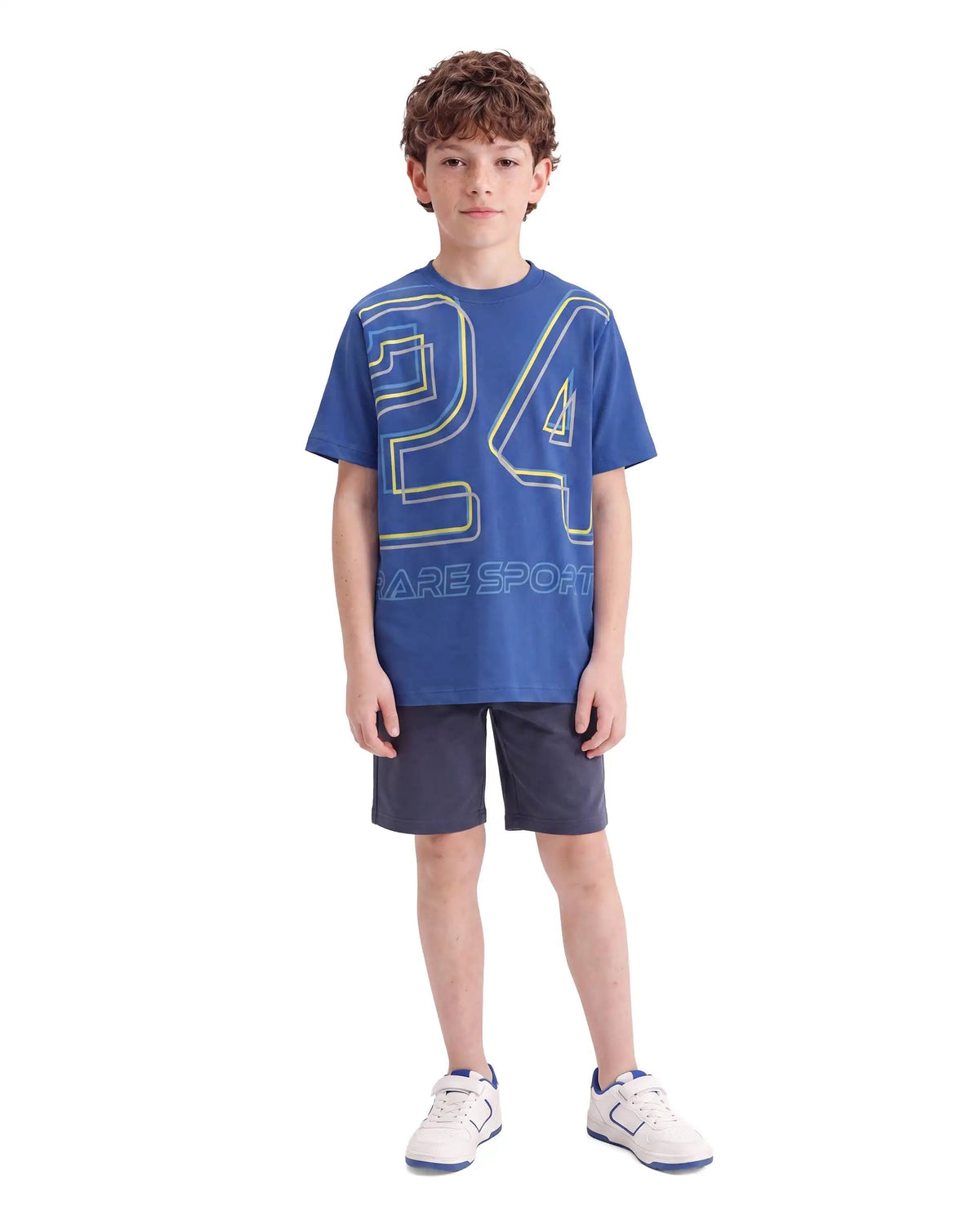 Rare Ones Boys Svant Regular Fit Cotton T-Shirt - Blue