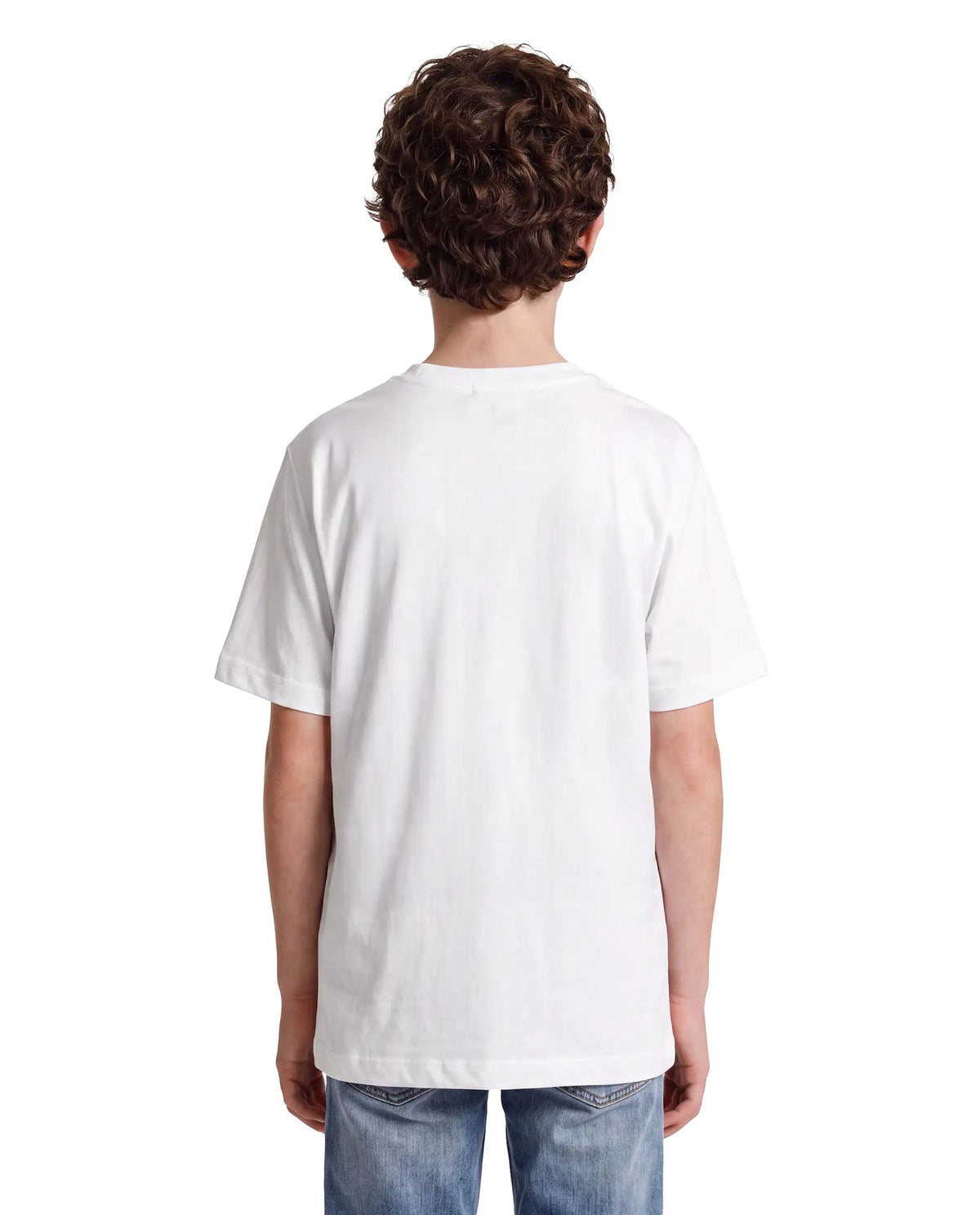 Boys White Regular-Fit Half-Sleeve Graphic Print Cotton T-Shirt