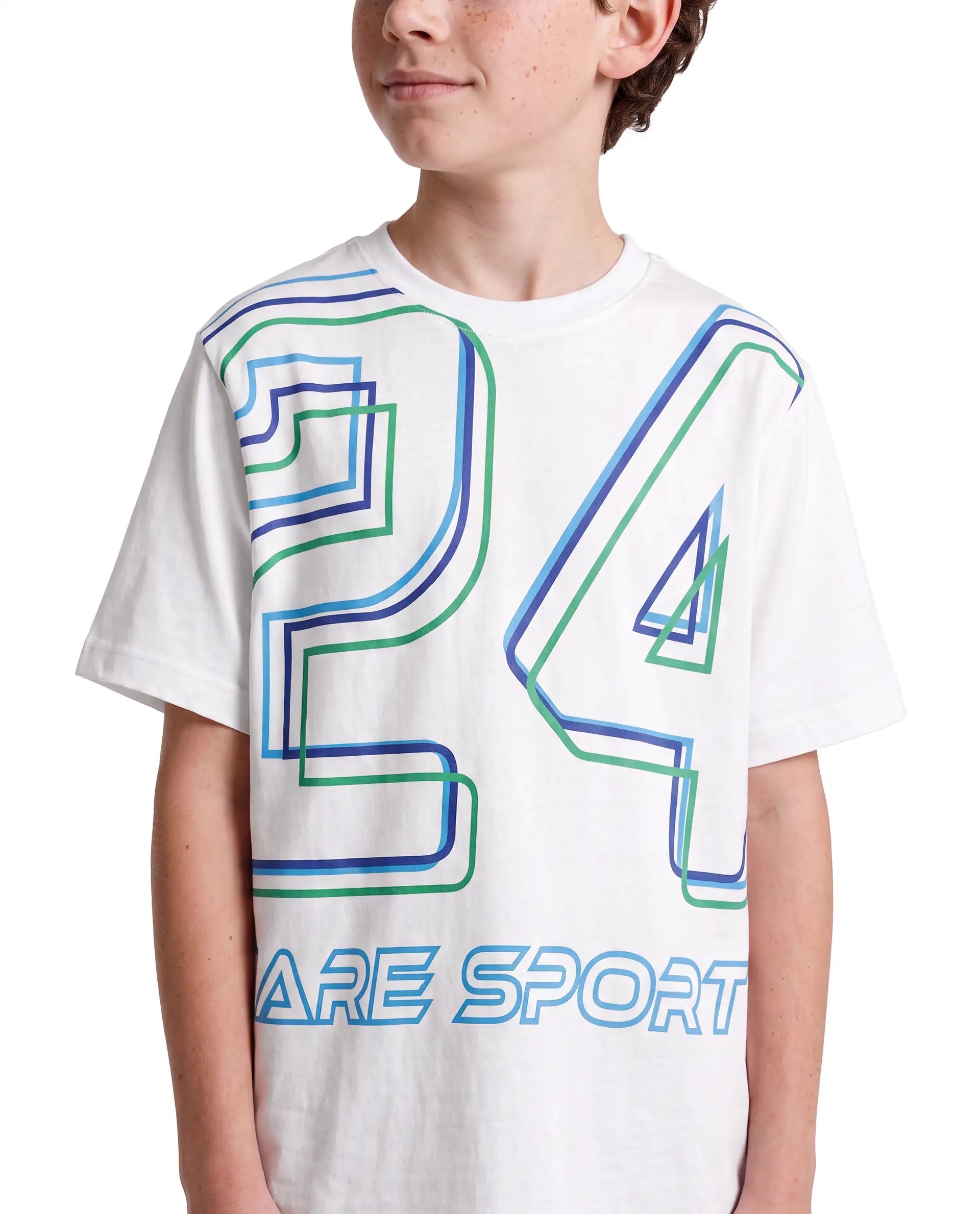 Boys White Regular-Fit Half-Sleeve Graphic Print Cotton T-Shirt