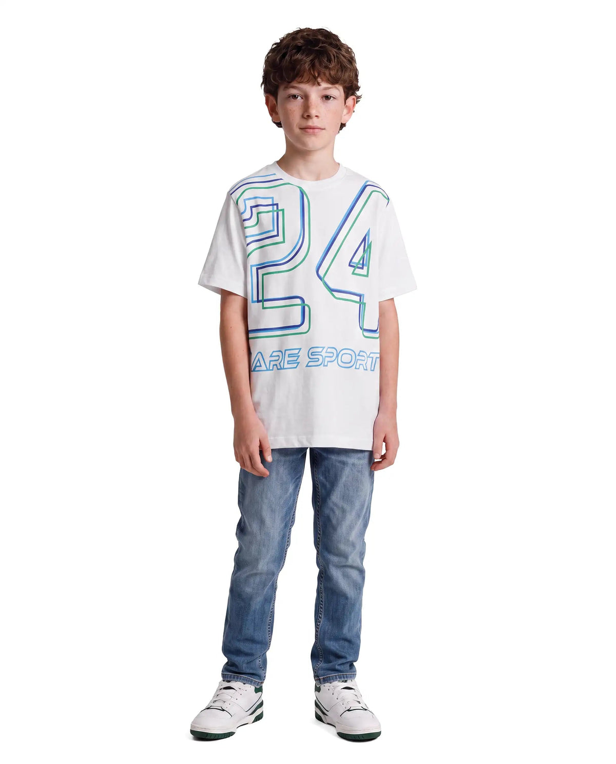 Boys White Regular-Fit Half-Sleeve Graphic Print Cotton T-Shirt