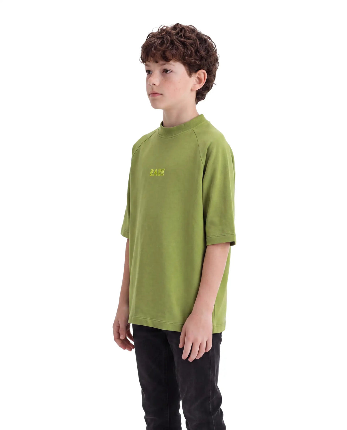 Rare Ones Boys Travis Light Cotton T-Shirt - Olive