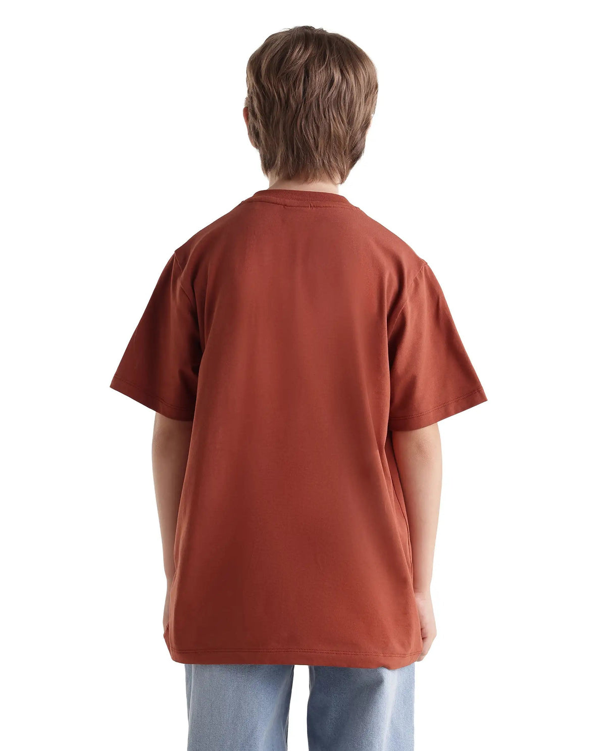 Rare Ones Boys Alarc Regular Fit Cotton Blend T-Shirt - Rust