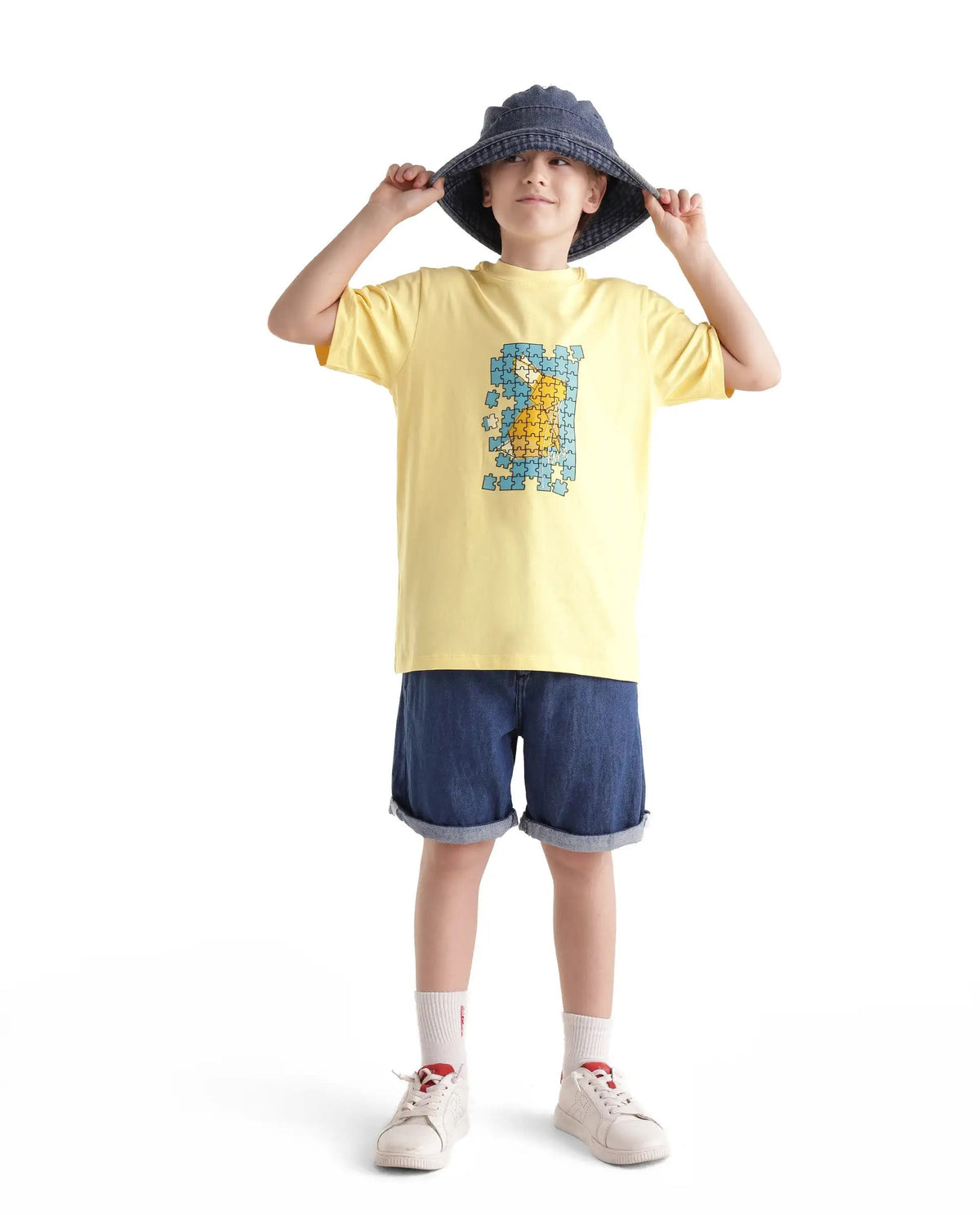 Rare Ones Boys Alarc Cotton Blend T-Shirt - Light Yellow