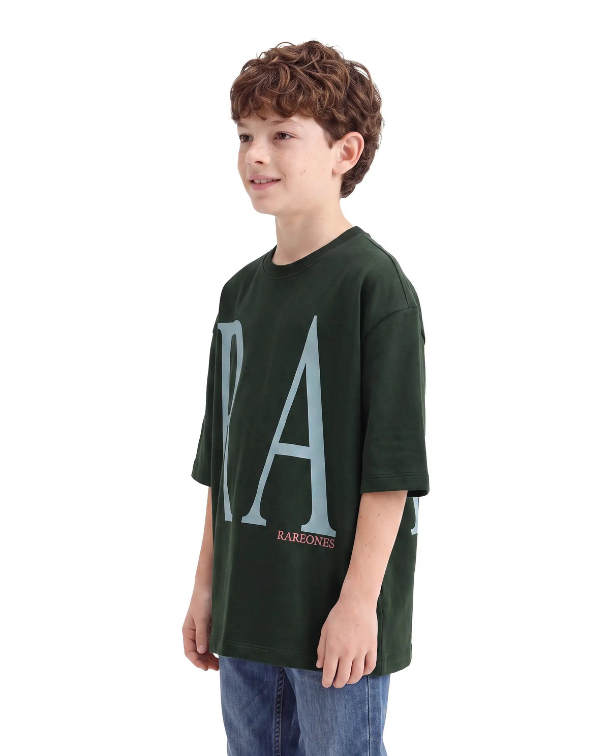 Rare Ones Boys Elton Cotton Blend T-Shirt - Green
