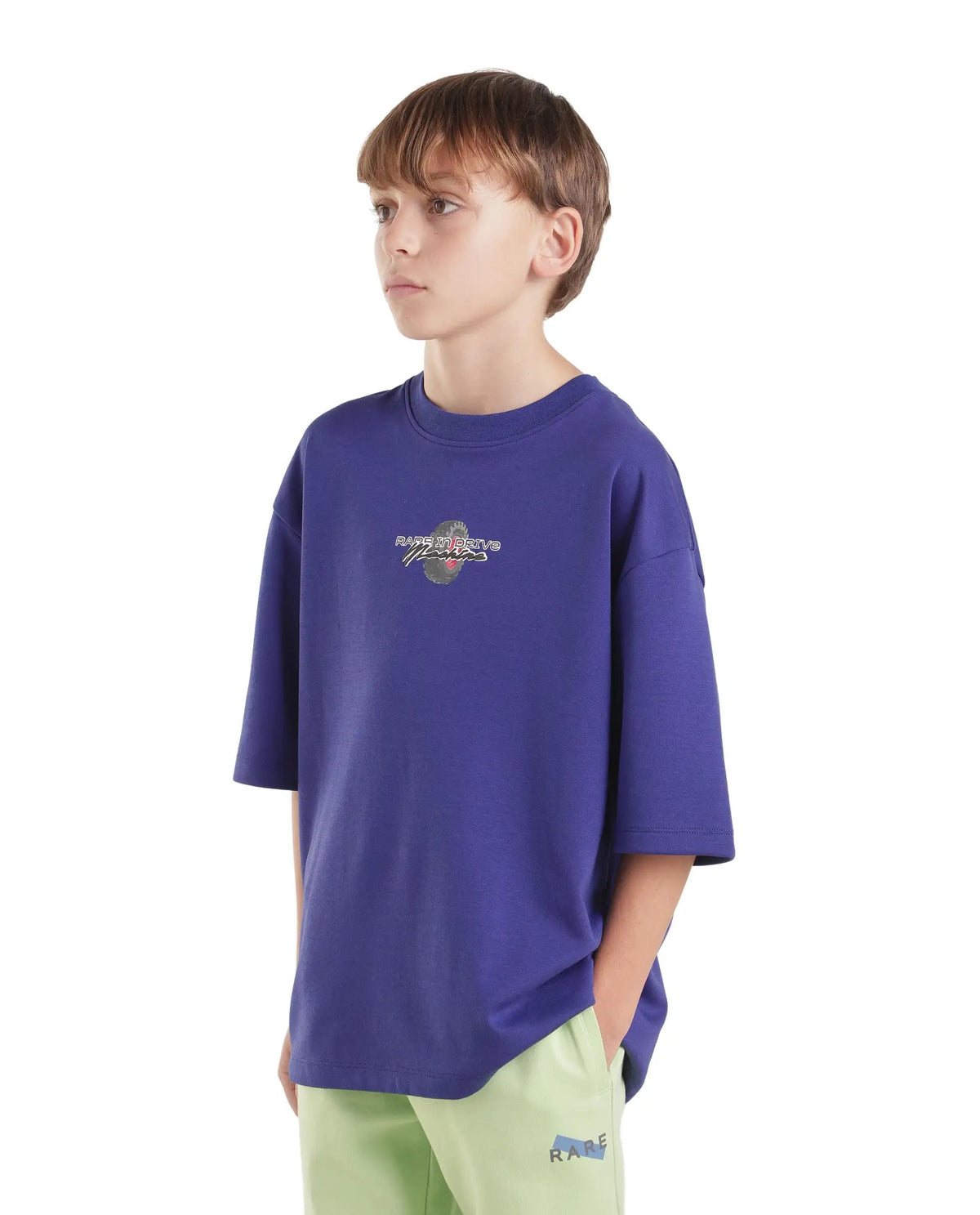 Rare Ones Boys Jamz Cotton Blend T-Shirt - Dark Purple