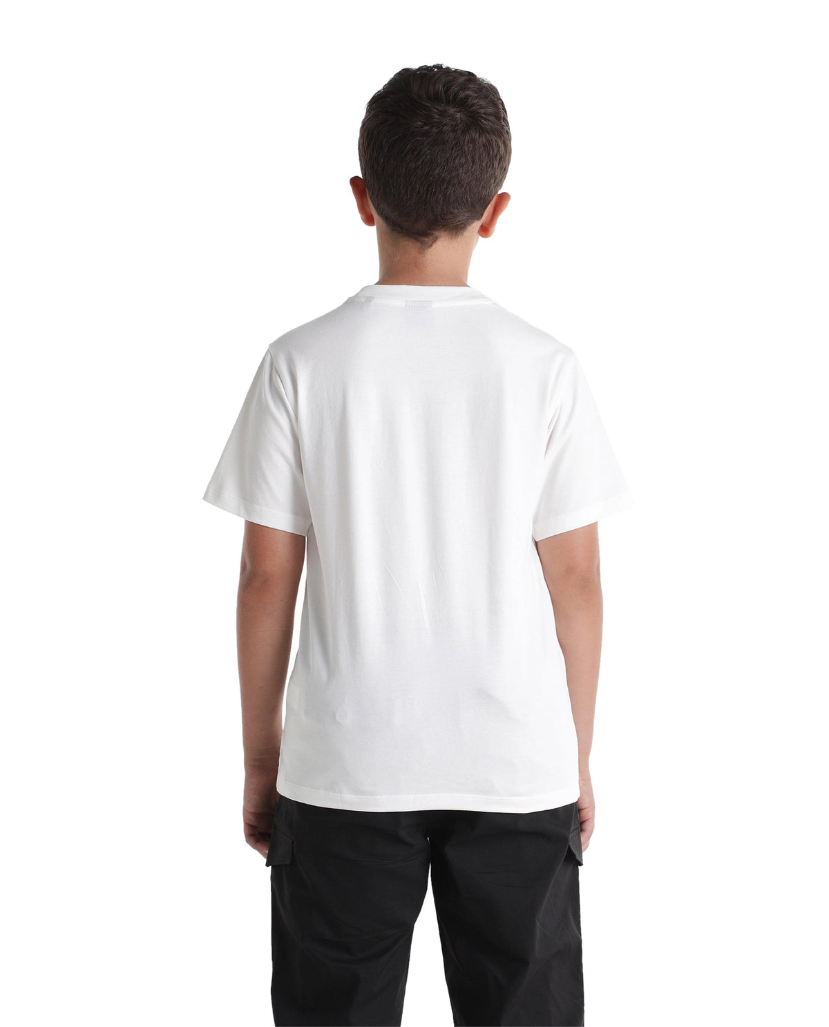 Boys Off White Regular-Fit Half-Sleeve Printed Cotton Blend T-Shirt